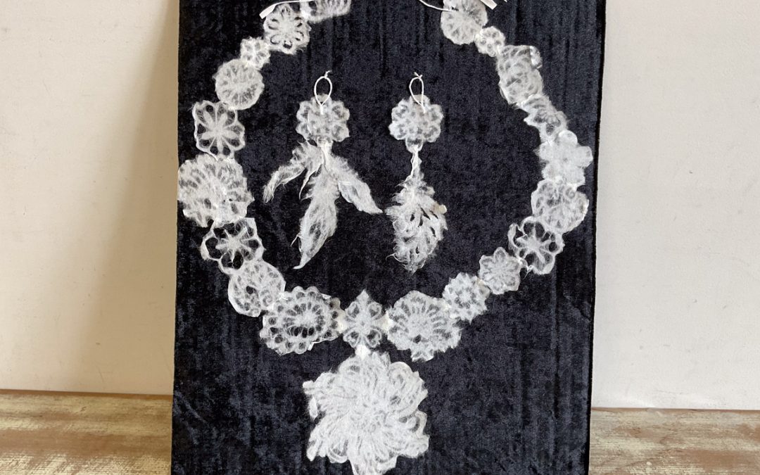 097 和紙ネックレスとピアス